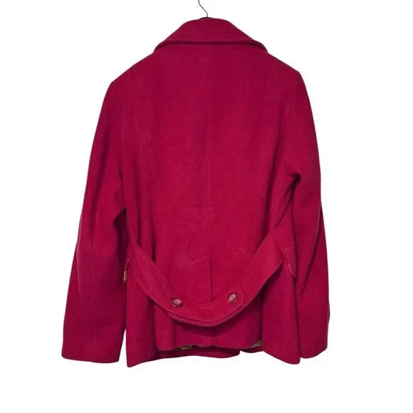 CAbi Women Peacoat Jacket Tea Coat Style 619 Wool Blend Burgundy Red Plus Sz. 14 - Picture 6 of 9